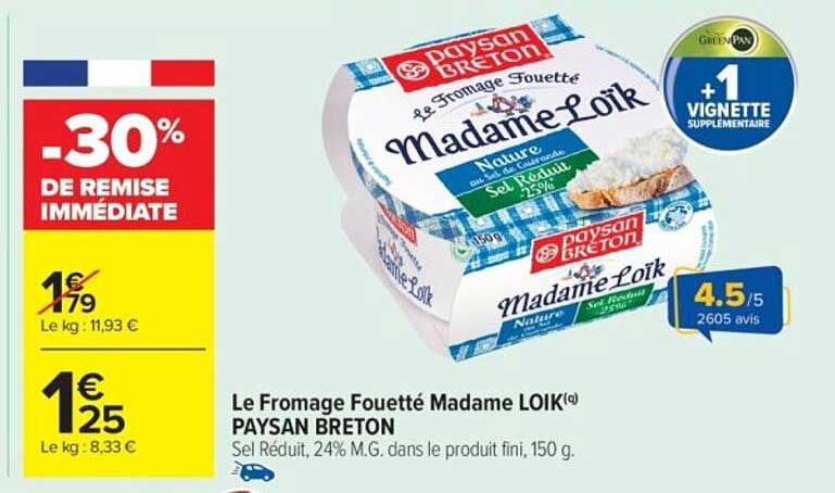 Le Fromage Fouetté Madame LOIK(®) PAYSAN BRETON