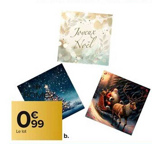 Le lot de cartes de Noël