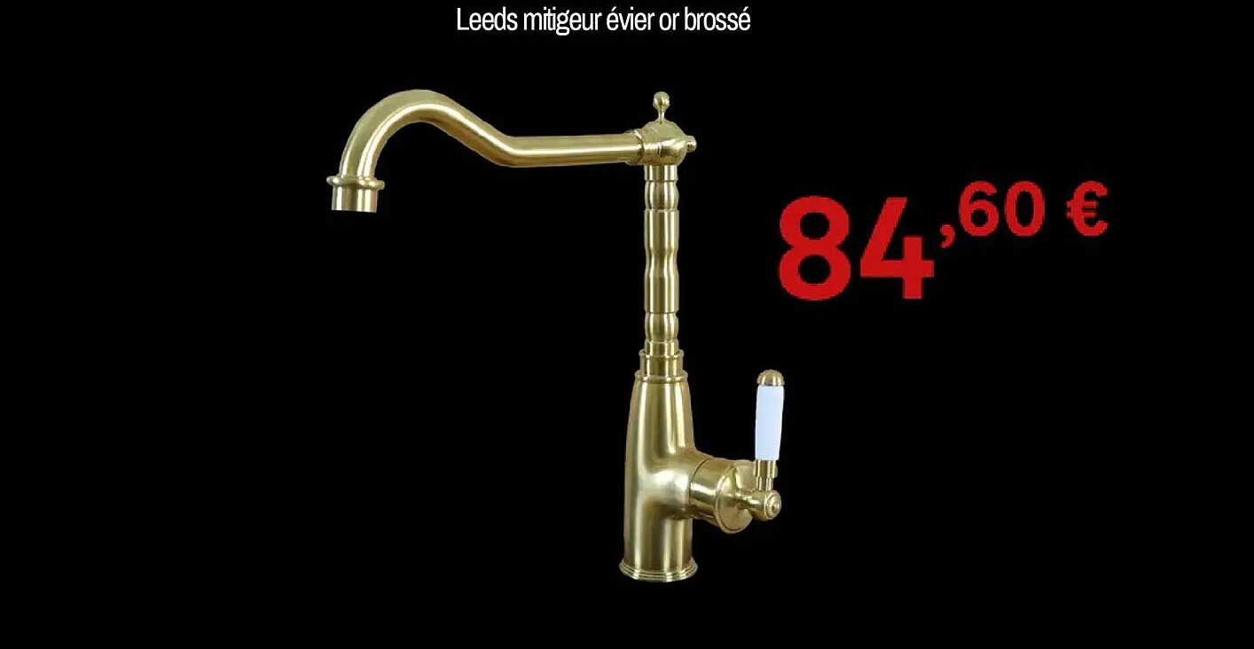 Leeds mitigeur évier or brossé