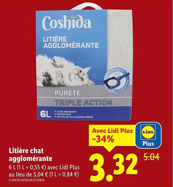 Litière chat agglomérante