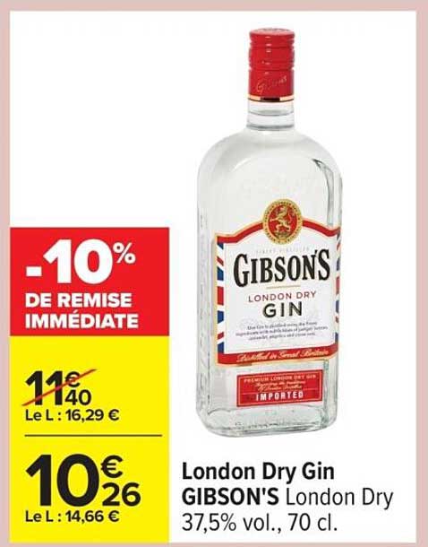 London Dry Gin GIBSON'S 37,5% vol., 70 cl.