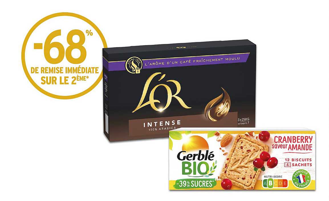 L'OR INTENSE 100% ARABICA -68% de remise immédiate sur le 2ème*