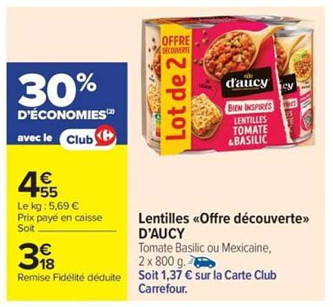 Lot de 2 Lentilles « Offre découverte » D'AUCY