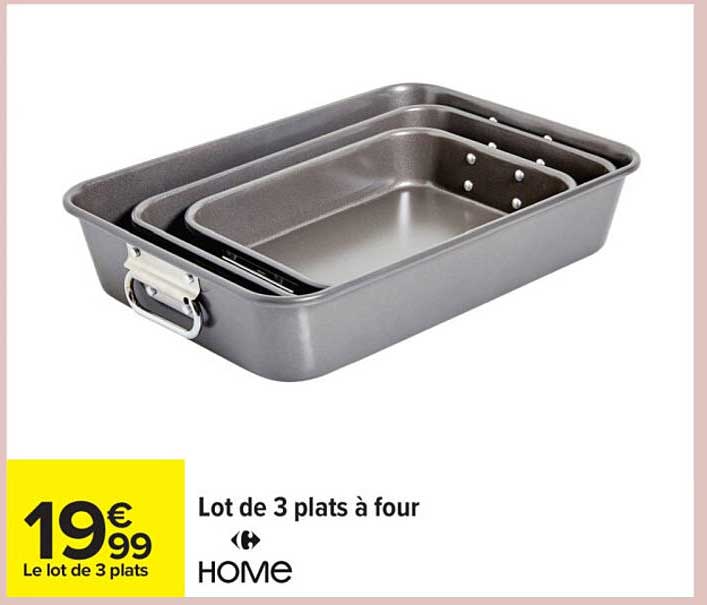 Lot de 3 plats à four