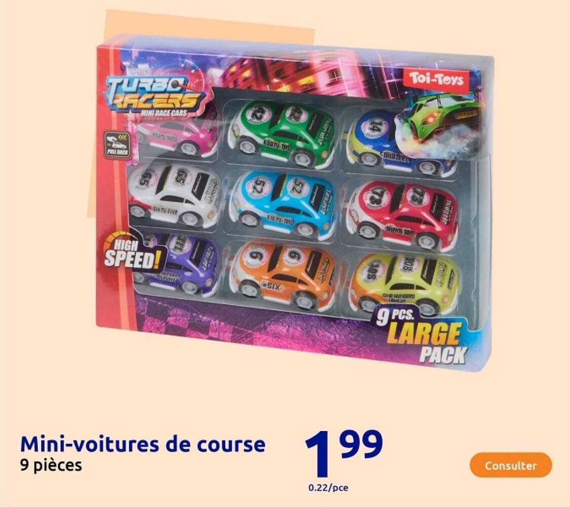 Mini-voitures de course 9 pièces