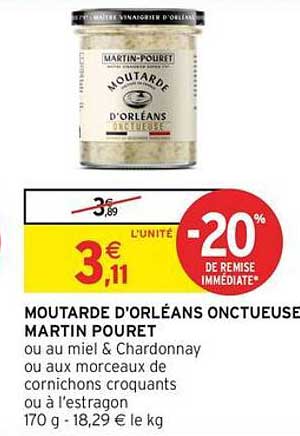MOUTARDE D'ORLÉANS ONCTUEUSE MARTIN POURET