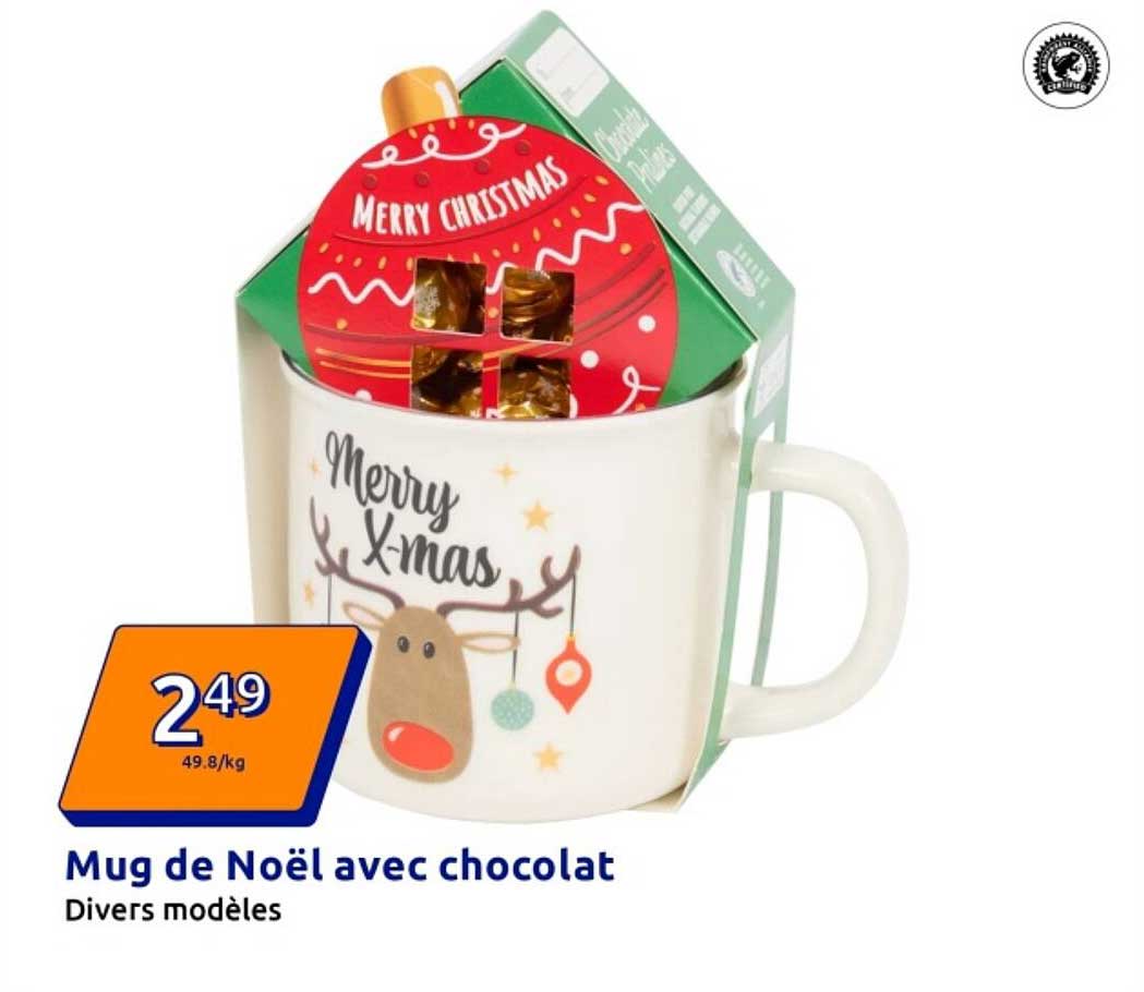 Mug de Noël avec chocolat