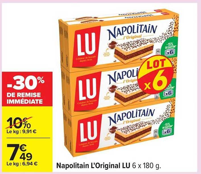 Napolitain L'Original LU 6 x 180 g