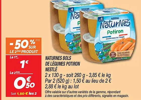 NATURENS BOLS DE LÉGUMES POTIRON NESTLÉ