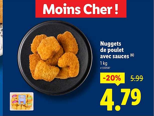 Nuggets de poulet avec sauces (6)