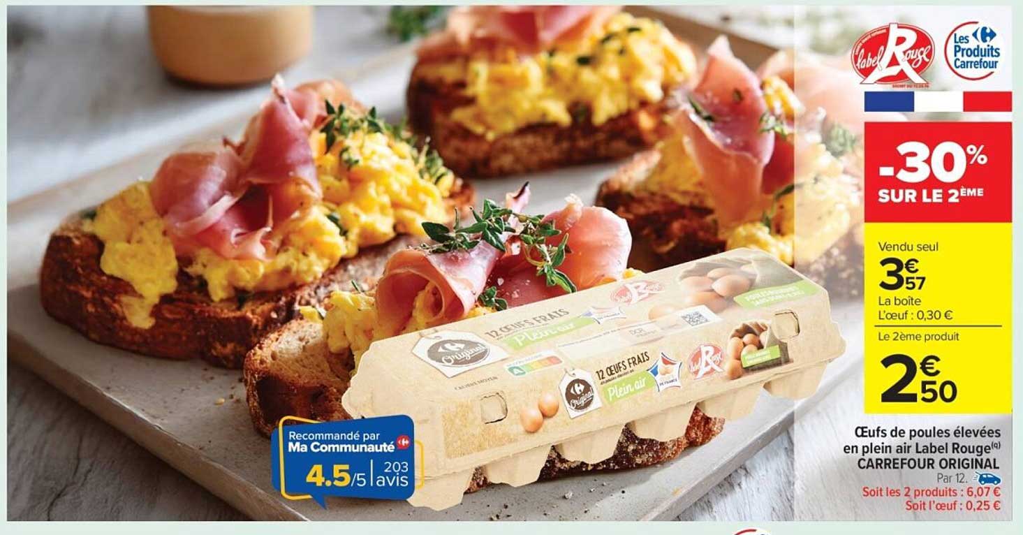 Œufs de poules élevées en plein air Label Rouge