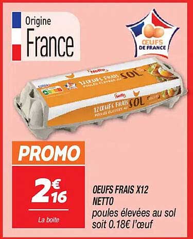 OEufs frais x12 Netto