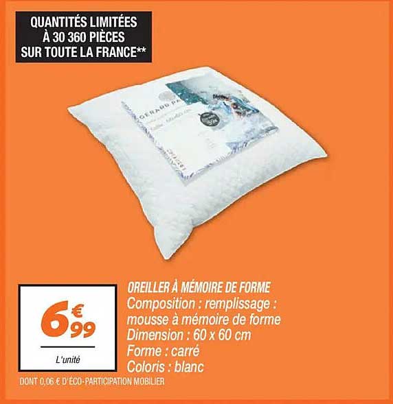 OREILLER À MÉMOIRE DE FORME