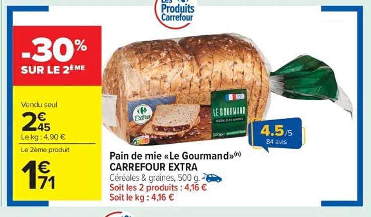 Pain de mie « Le Gourmand » CARREFOUR EXTRA