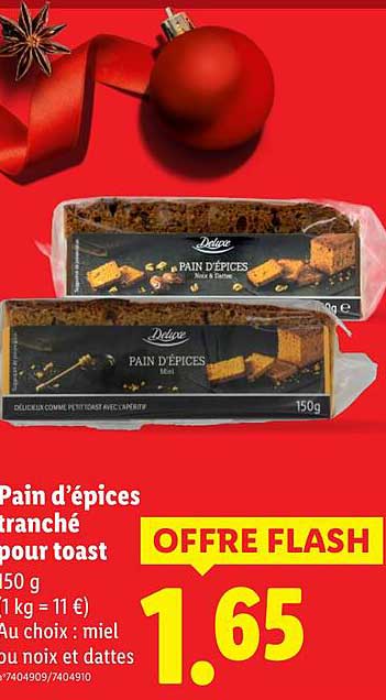Pain d’épices tranché pour toast
