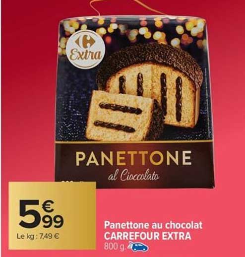 Panettone au chocolat CARREFOUR EXTRA