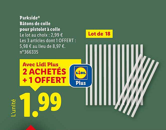 Parkside® Bâtons de colle pour pistolet à colle