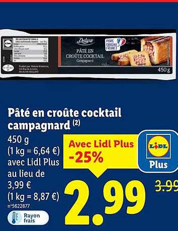 Pâté en croûte cocktail campagnard