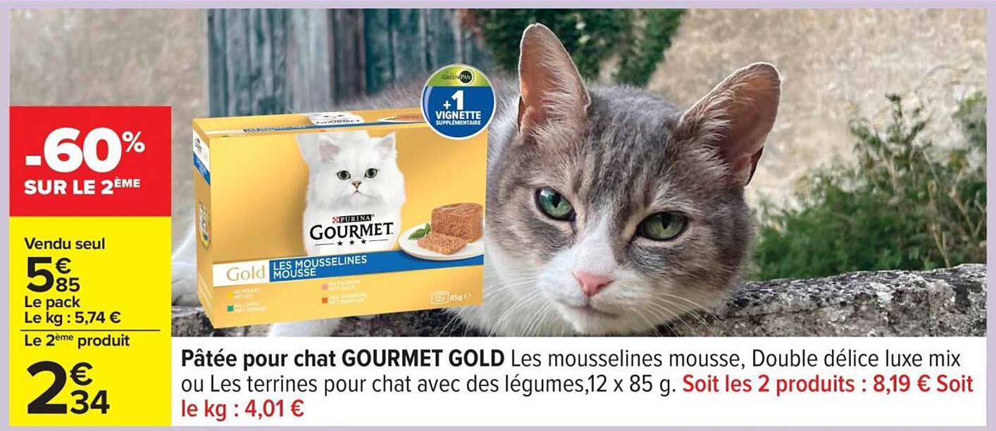 Pâtée pour chat GOURMET GOLD Les mousselines