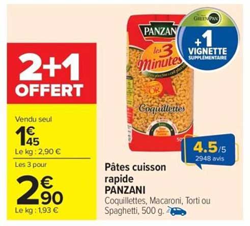 Pâtes cuisson rapide PANZANI