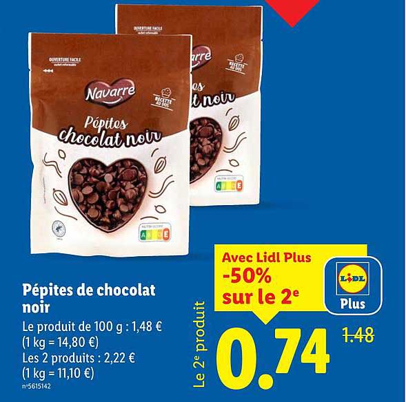 Pépites de chocolat noir