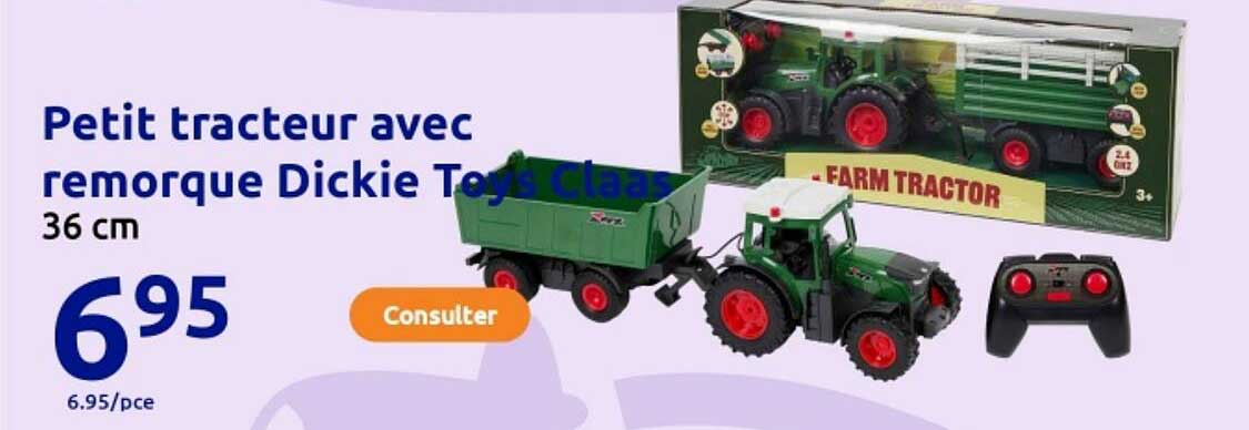 Petit tracteur avec remorque Dickie Toys Claas 36 cm