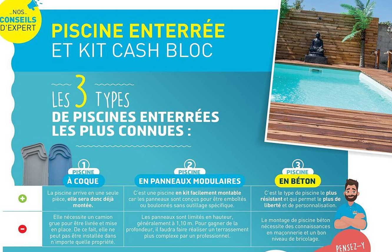 PISCINE ENTERRÉE ET KIT CASH BLOC