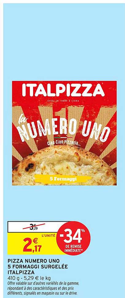 PIZZA NUMERO UNO 5 FORMAGGI SURGELÉE ITALPIZZA