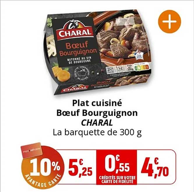 Plat cuisiné Bœuf Bourguignon CHARAL