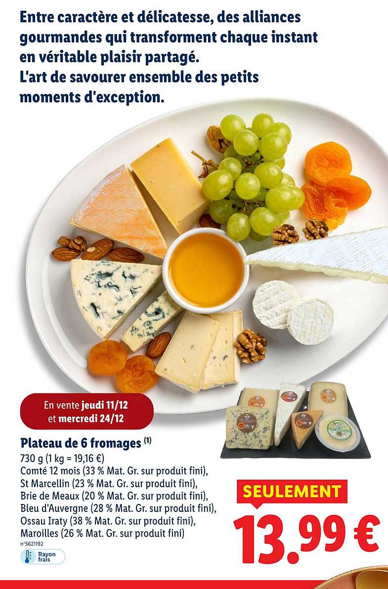 Plateau de 6 fromages