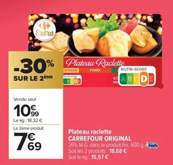 Plateau raclette CARREFOUR ORIGINAL