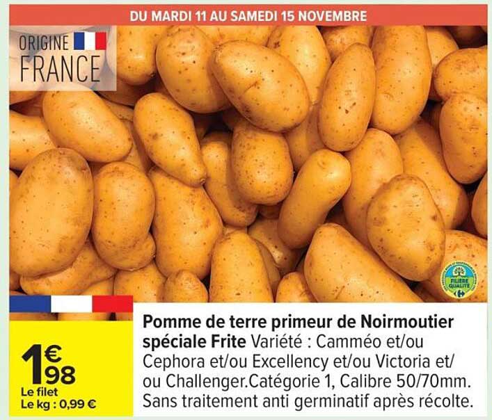 Pomme de terre primeur de Noirmoutier spéciale Frite