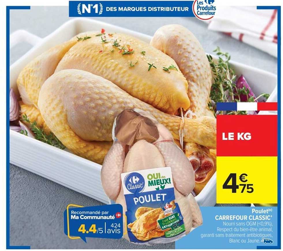 Poulet(°) CARREFOUR CLASSIC*