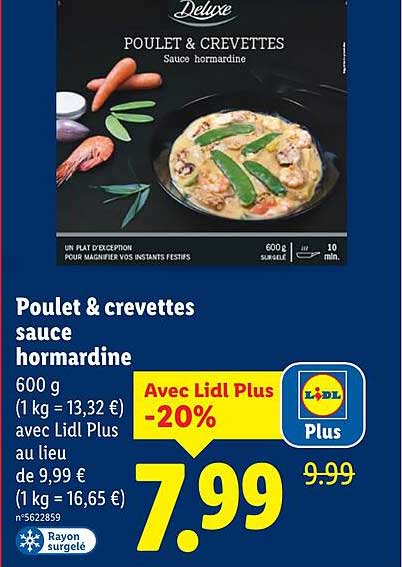Poulet & crevettes sauce hormardine