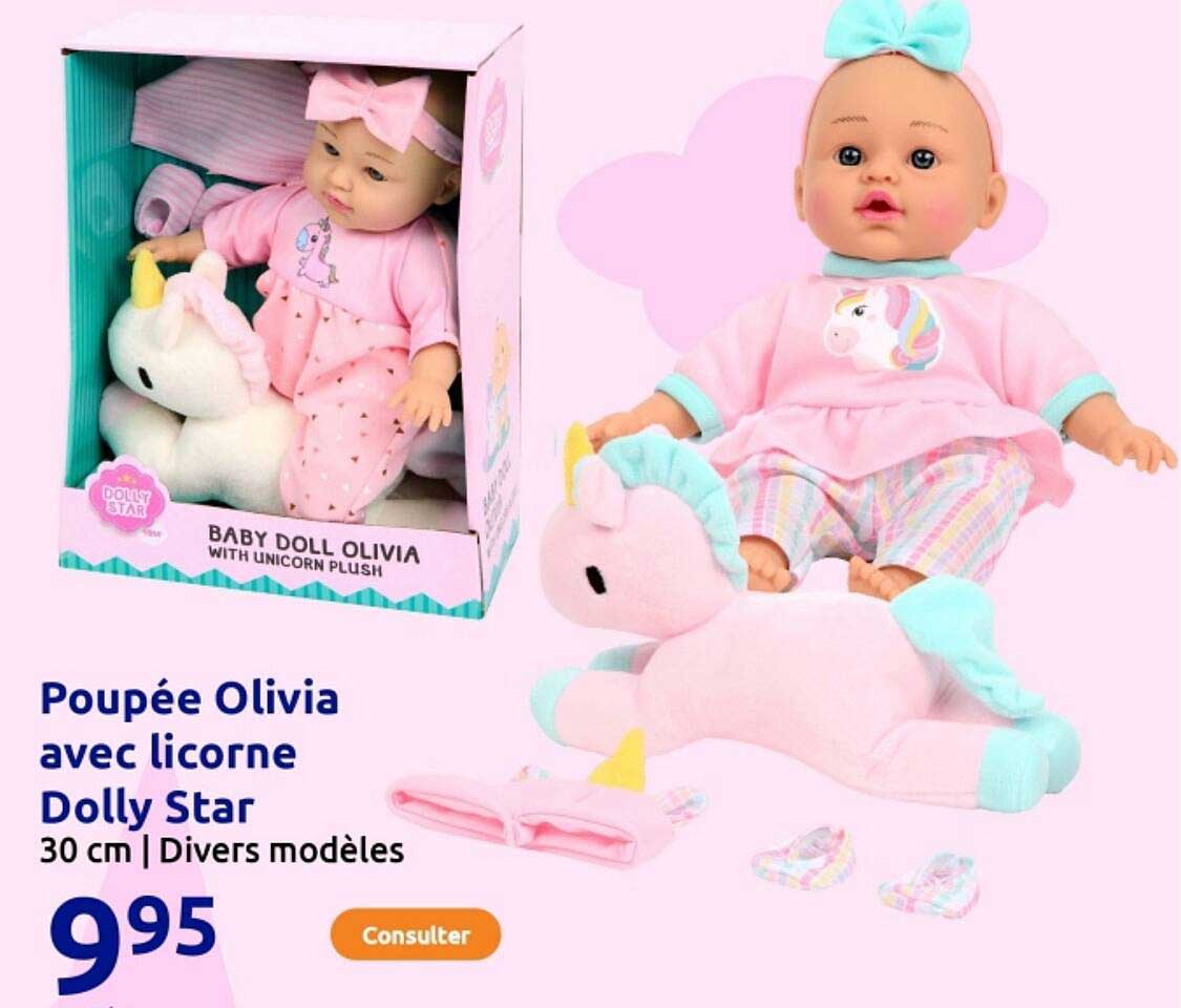 Poupée Olivia avec licorne Dolly Star