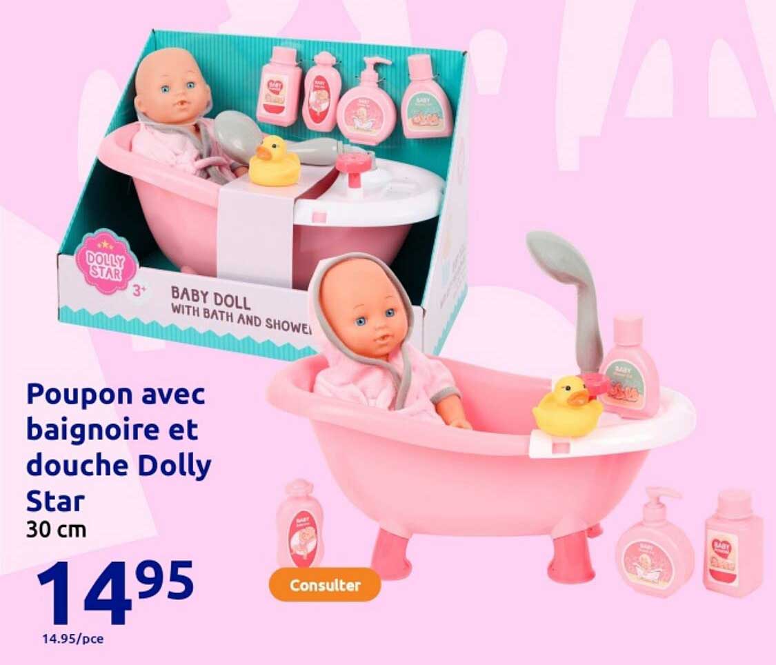 Poupon avec baignoire et douche Dolly Star