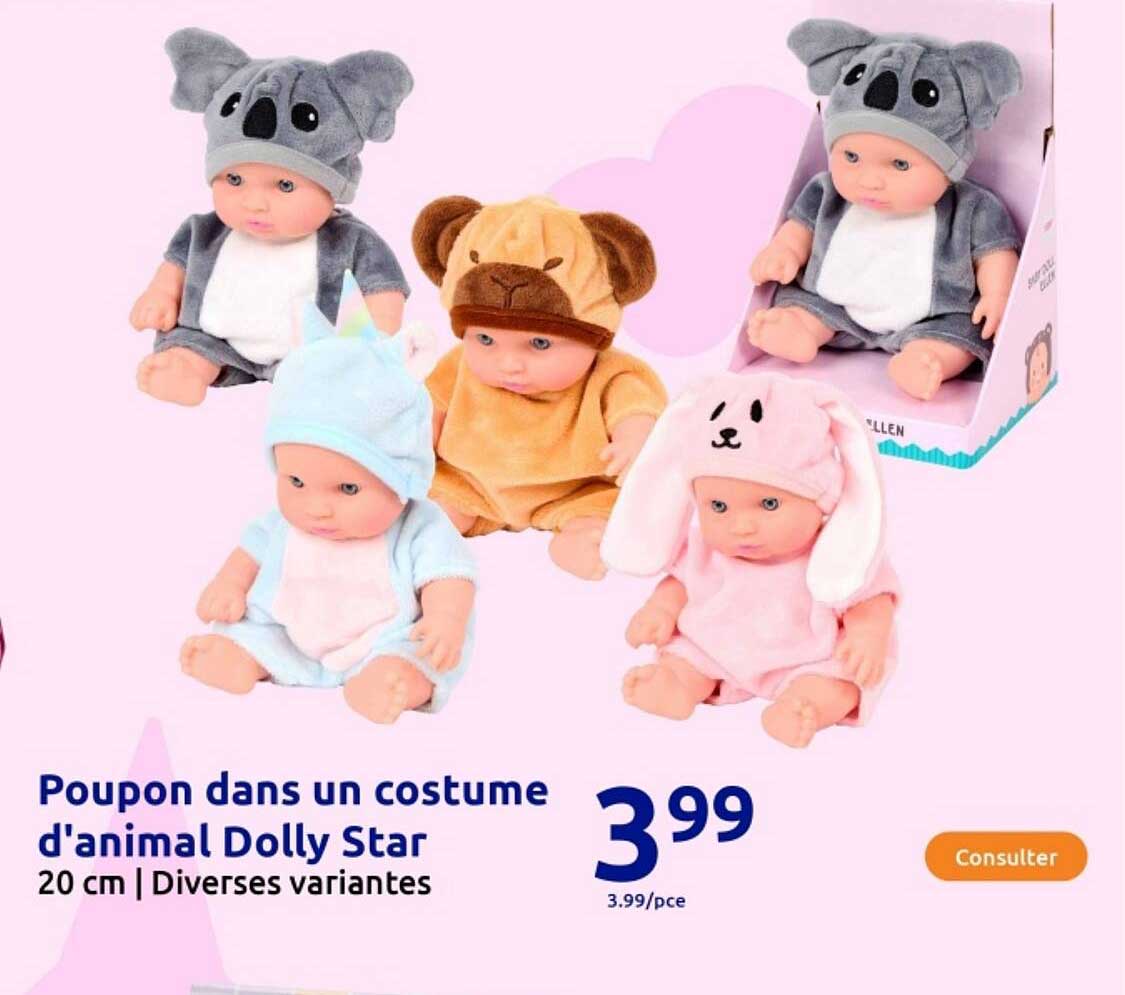 Poupon dans un costume d'animal Dolly Star