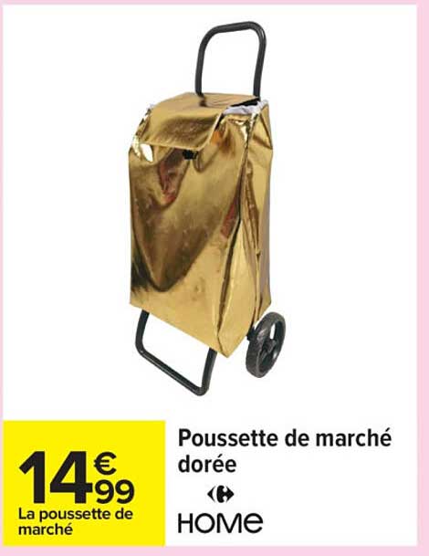 Poussette de marché dorée