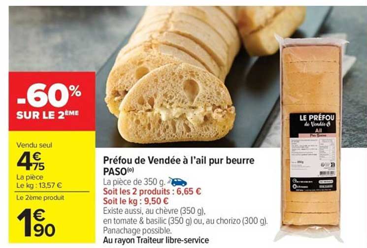 Préfou de Vendée à l'ail pur beurre PASO