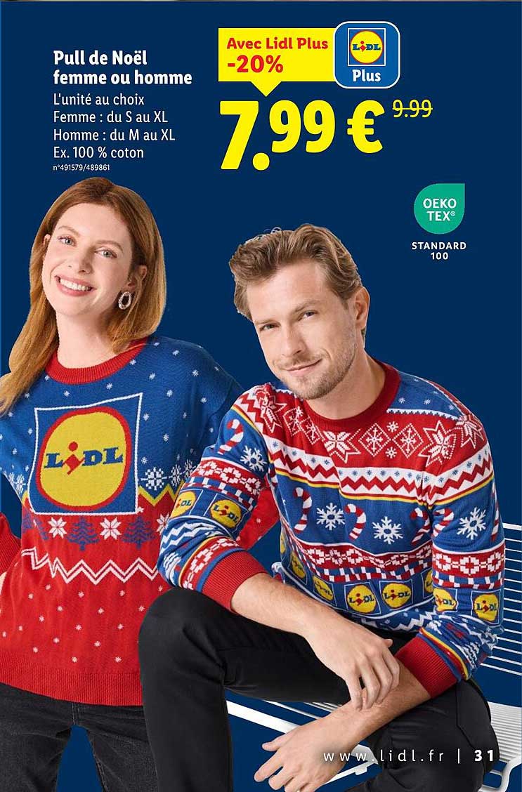 Pull de Noël femme ou homme