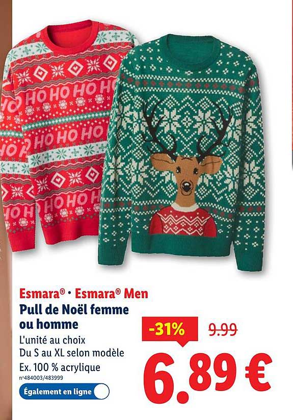 Pull de Noël femme ou homme