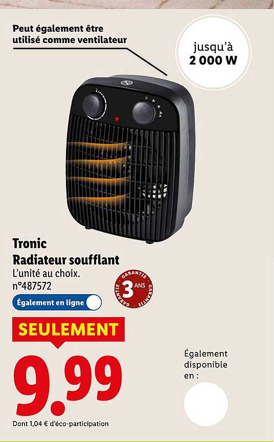 Radiateur soufflant Tronic