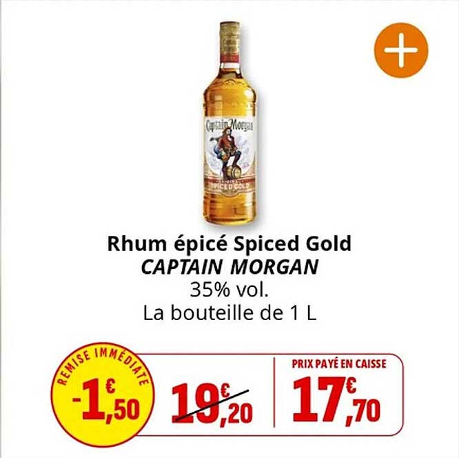 Rhum épicé Spiced Gold CAPTAIN MORGAN 35% vol.