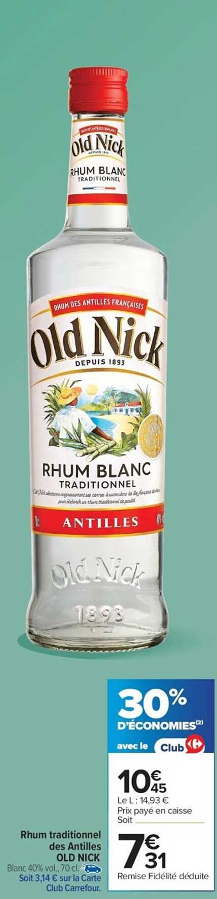 Rhum traditionnel des Antilles OLD NICK