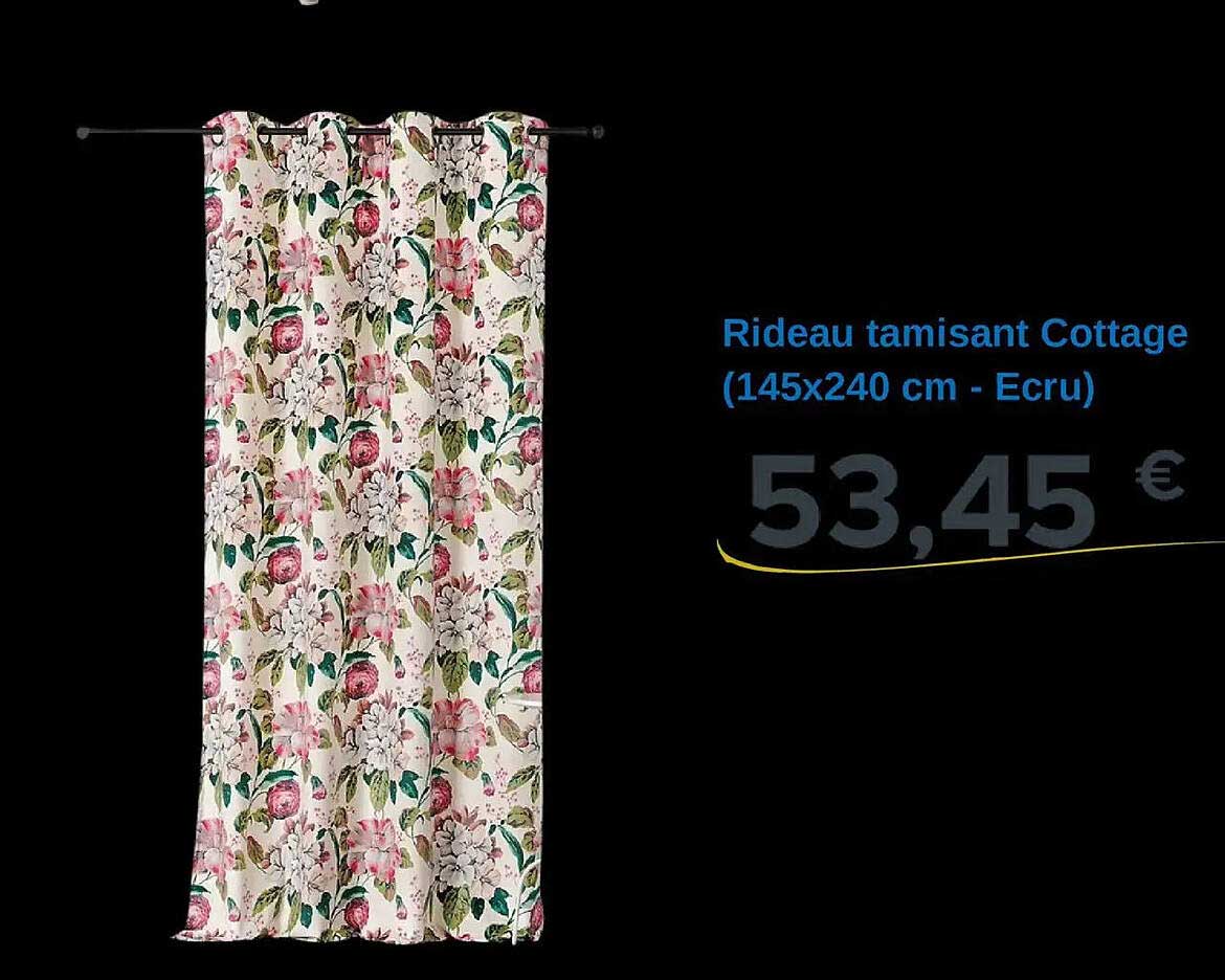 Rideau tamisant Cottage (145x240 cm - Ecru)