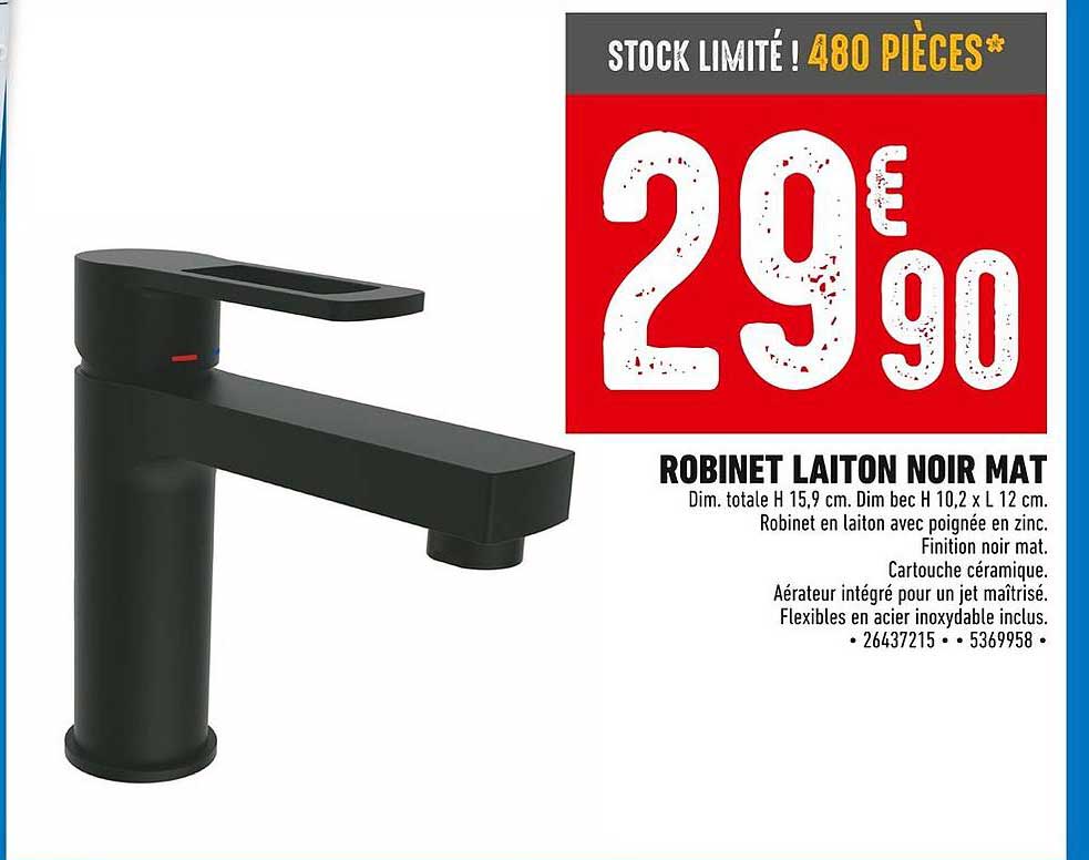 ROBINET LAITON NOIR MAT