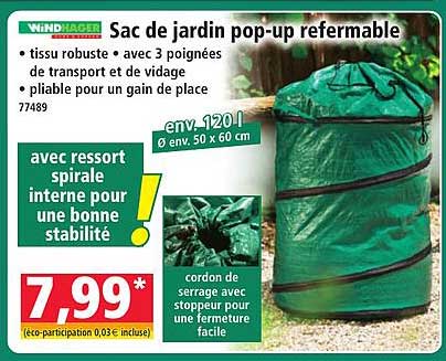 Sac de jardin pop-up refermable