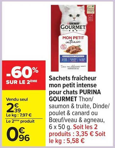 Sachets fraîcheur mon petit intense pour chats PURINA GOURMET
