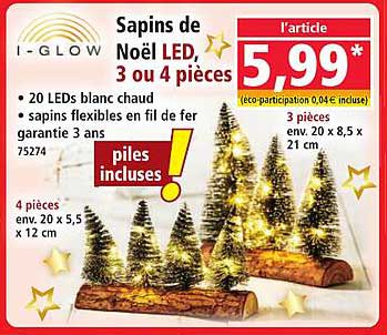 Sapins de Noël LED, 3 ou 4 pièces