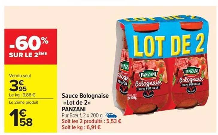 Sauce Bolognèse «Lot de 2» PANZANI